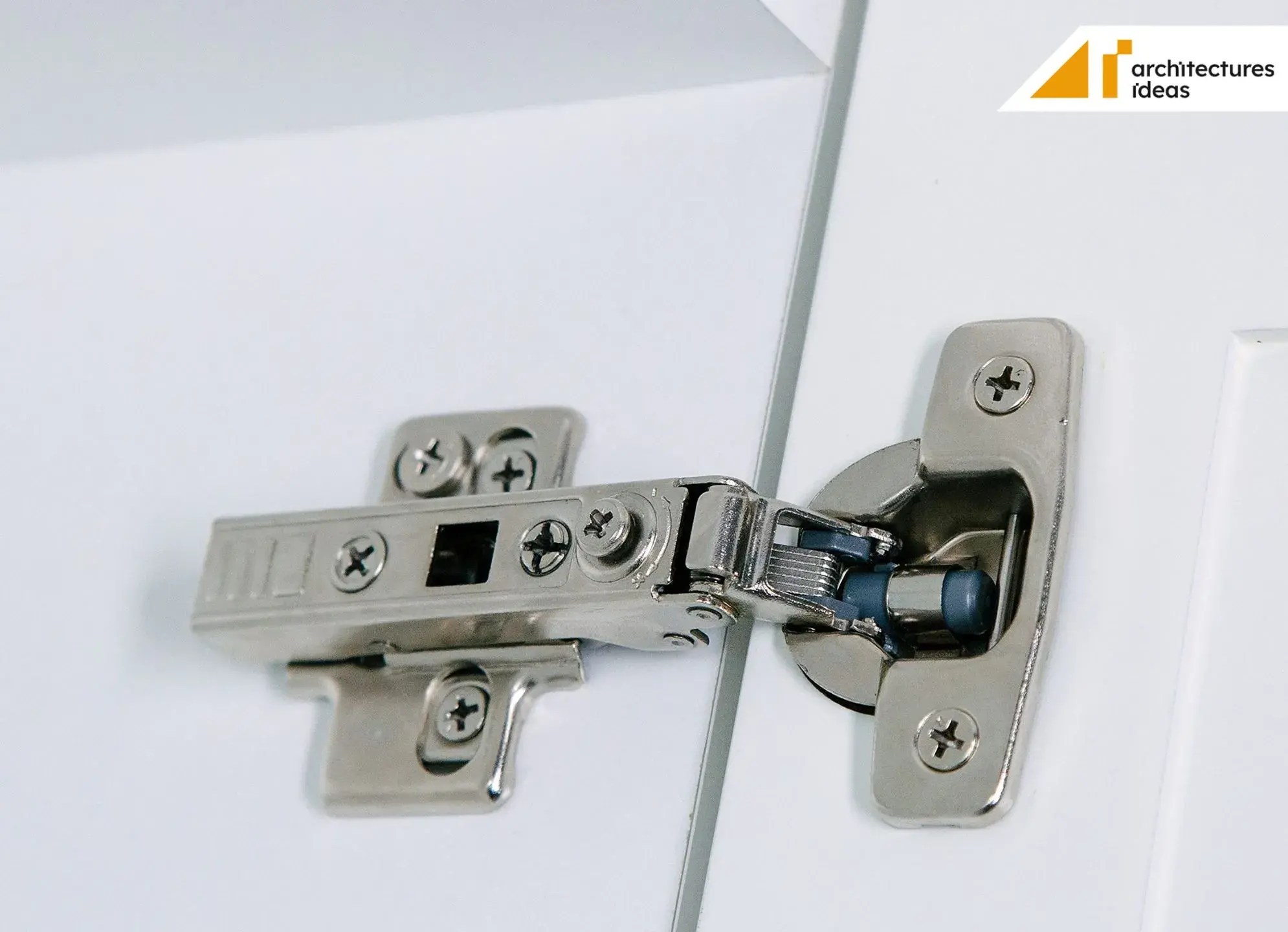 Decorative Corner Hinges for LShaped Kitchen Architectures