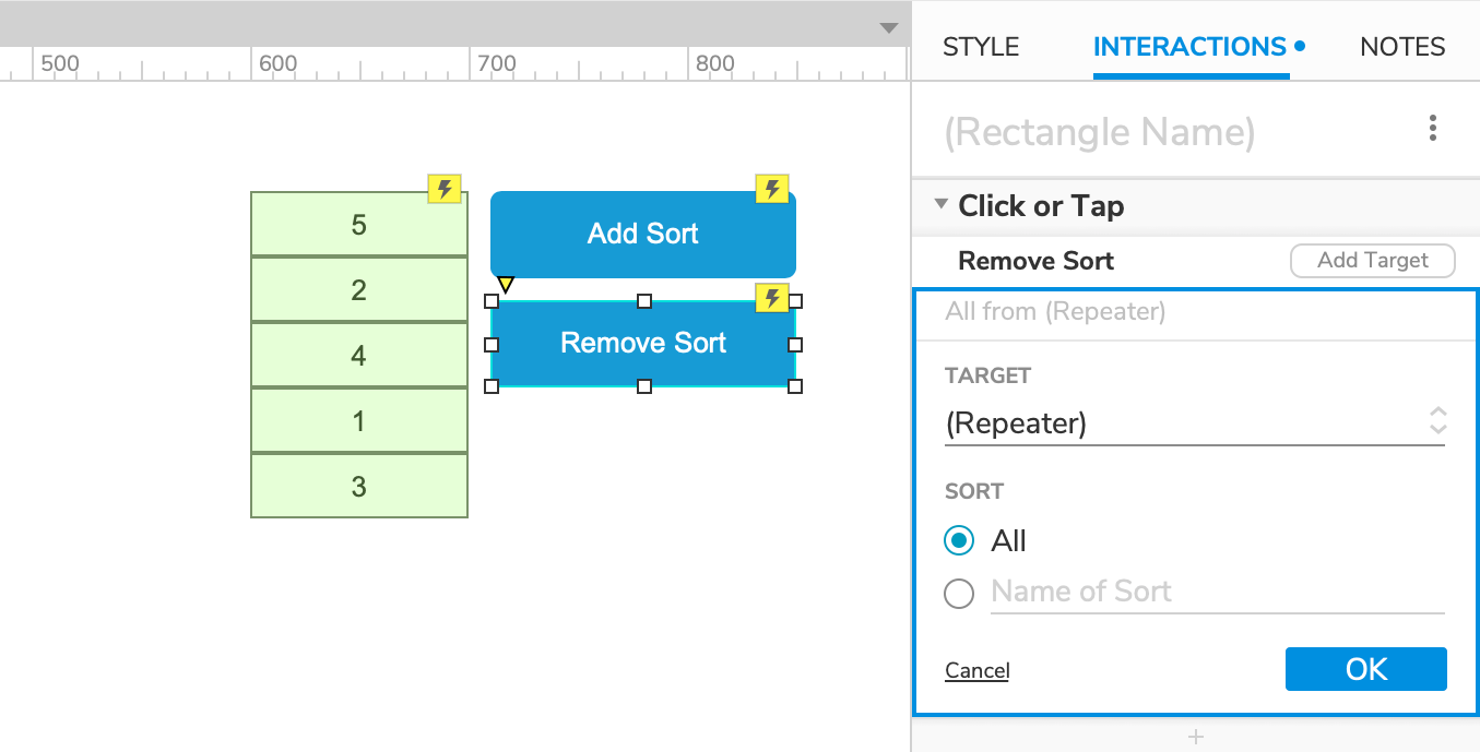 Sorting Repeater Rows · Axure Docs