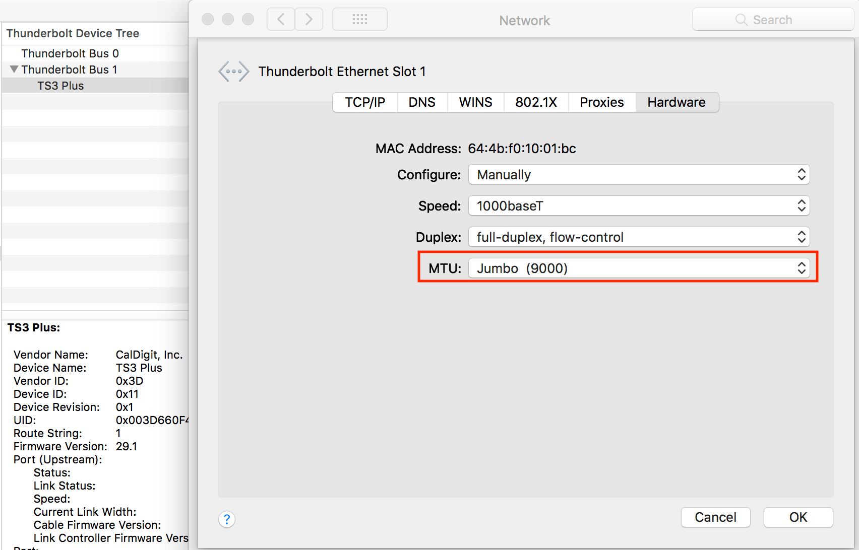 To test Jumbo Frame in macOS
