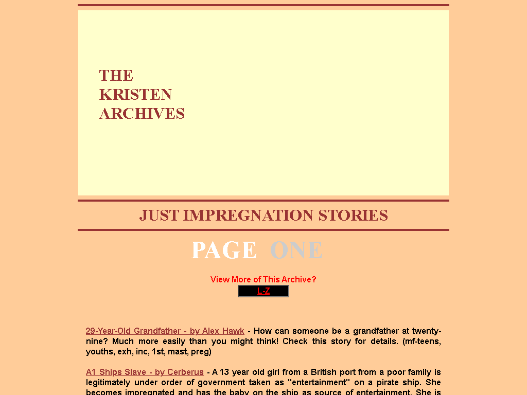 The Kristen Archives Just Impregnation Stories