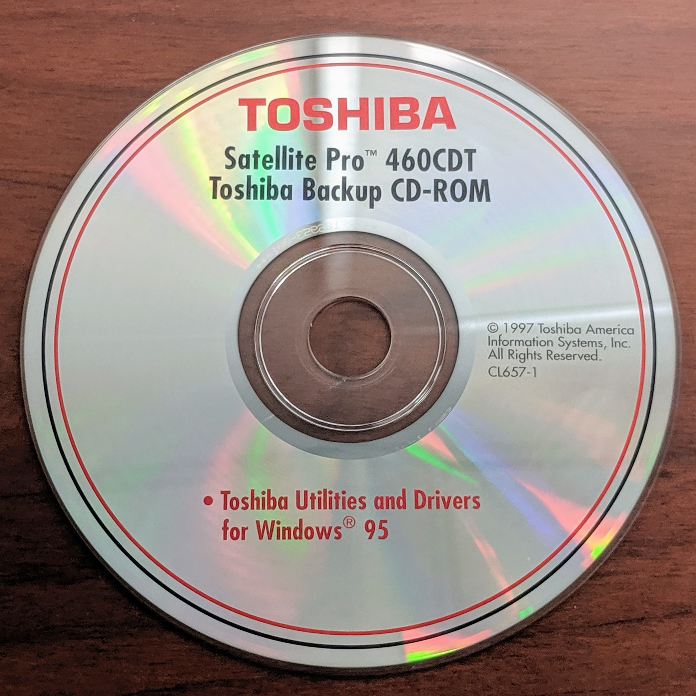 Toshiba Satellite Pro 460CDT Utilities and Drivers CDROM CL6571