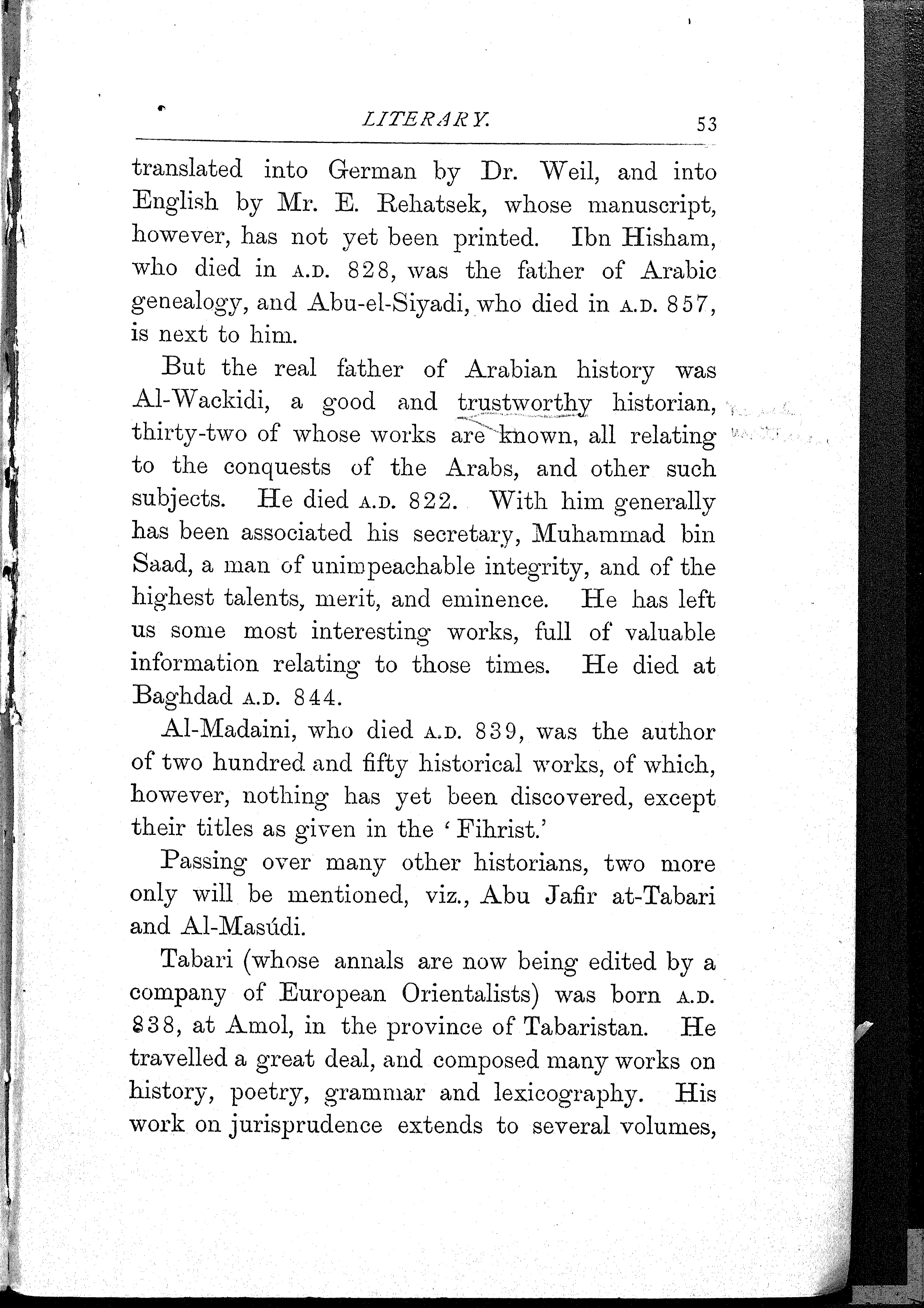 Arabic authors. A manual of Arabian history and literature