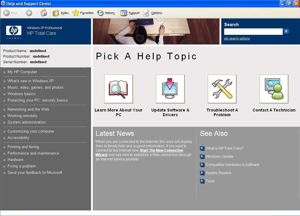 HP Help and Support Utility (version 4.2.0010) Hewlett Packard Free