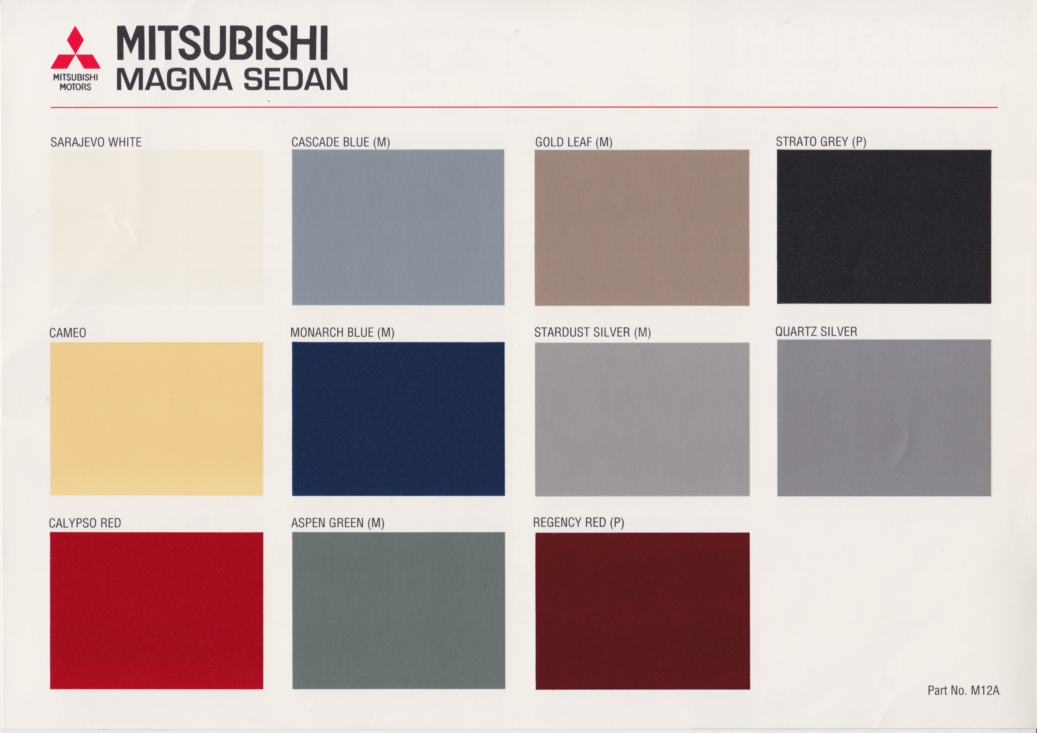 Mitsubishi Magna TR Paint and Trim Combinations Free Download, Borrow