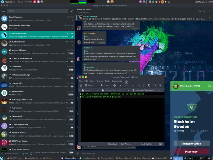 Mullvad Configure Telegram To Use The OpenVPN SOCKS5 Proxy On