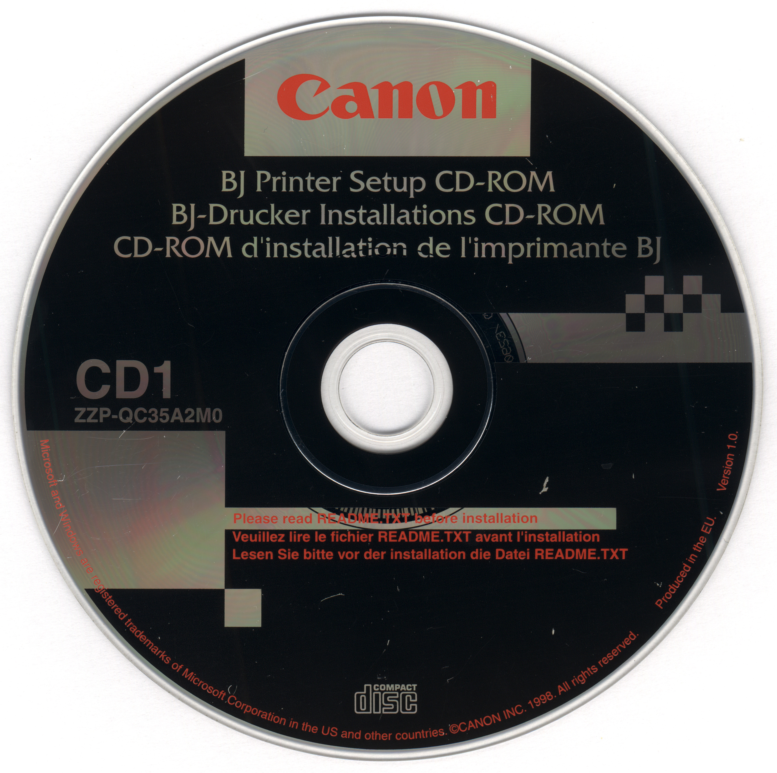 BJ Printer Setup CDROM Ver. 1.0 (ZZPQC35A2M0) Canon Free Download