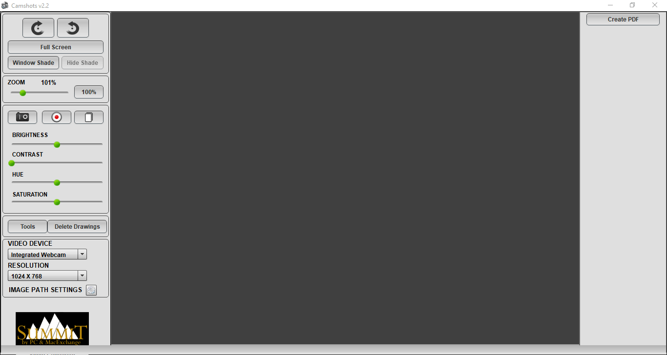 Camshots v2.2 Document Camera Software SUMMIT by PC & MacExchange