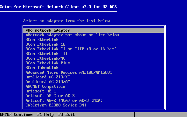 Microsoft LAN Manager 2.2c & Microsoft Network Client for DOS 3.0