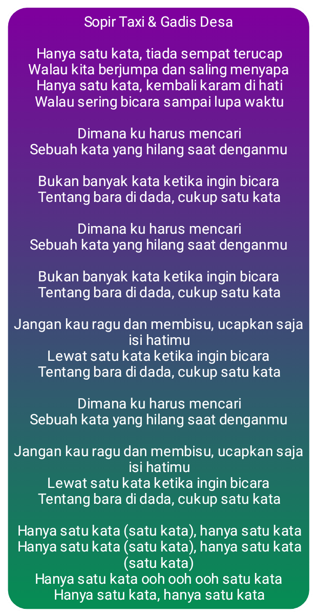 Lirik Lagu Biarkan Kata Sayang Yang Selalu Terucap Perhitungan Soal