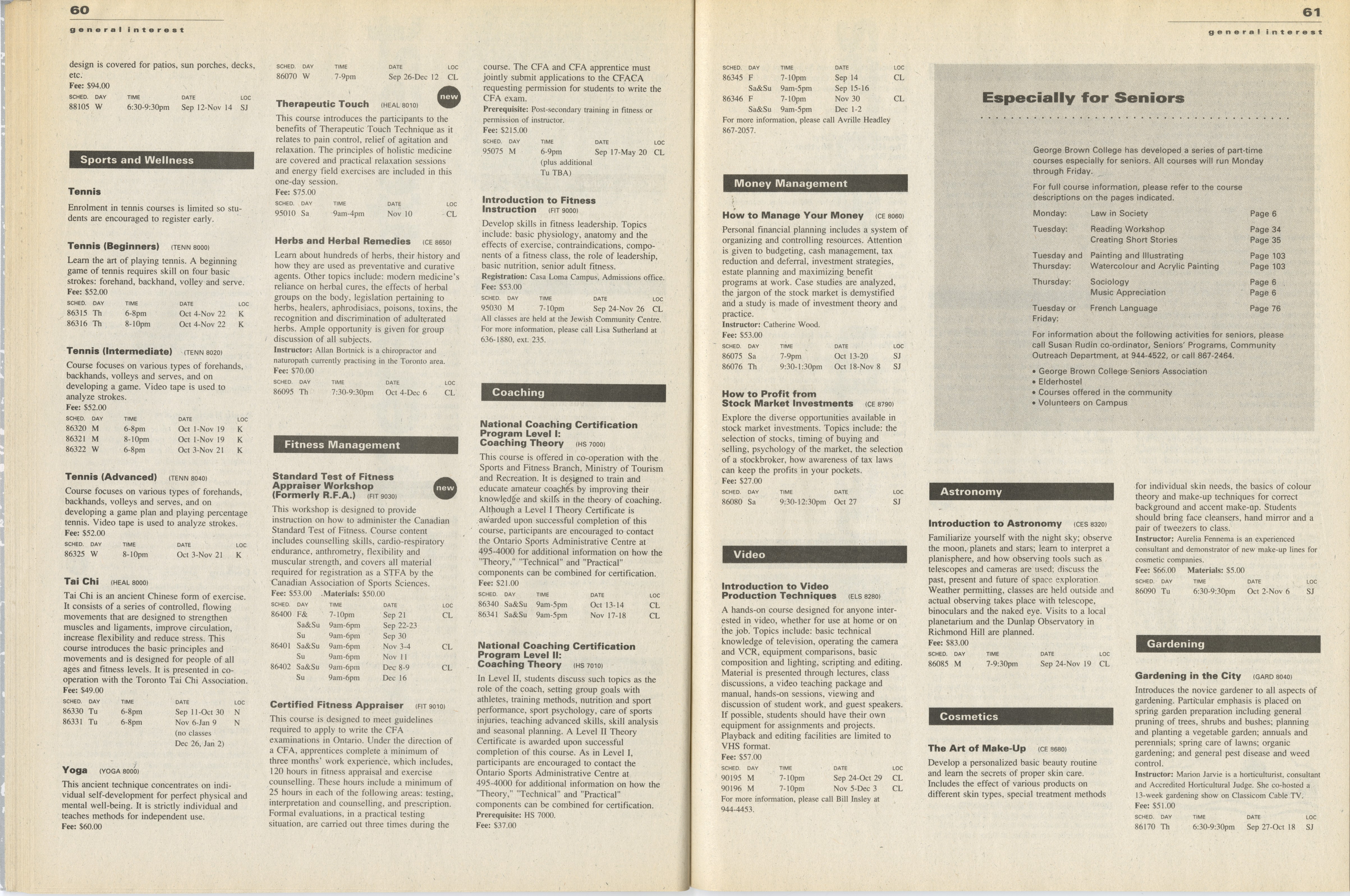 Brown College PartTime Calendar, Fall 1990 Brown College Free Download