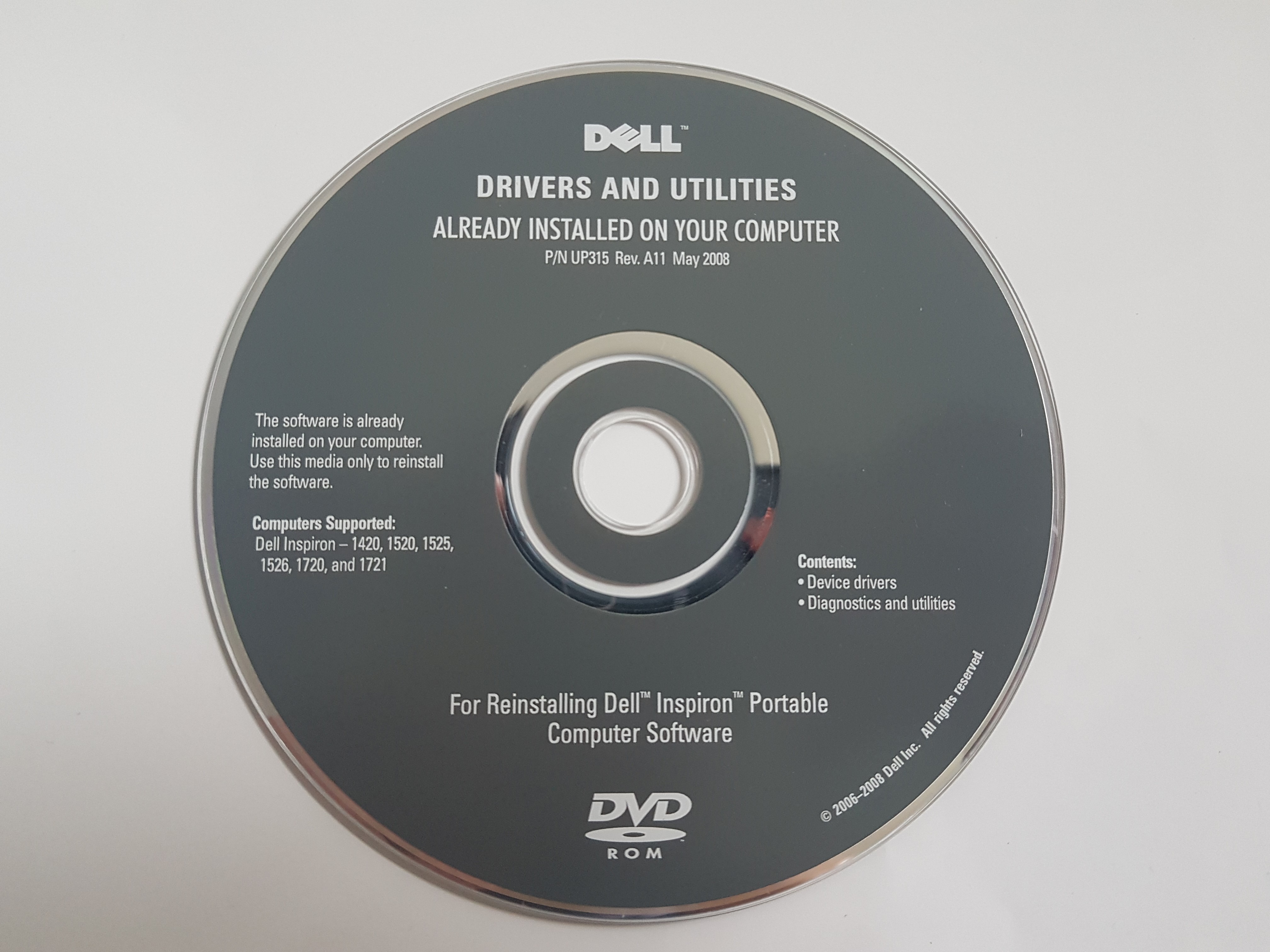 Dell Drivers and Utilities DVD for Inspiron 1420, 1520, 1525, 1526