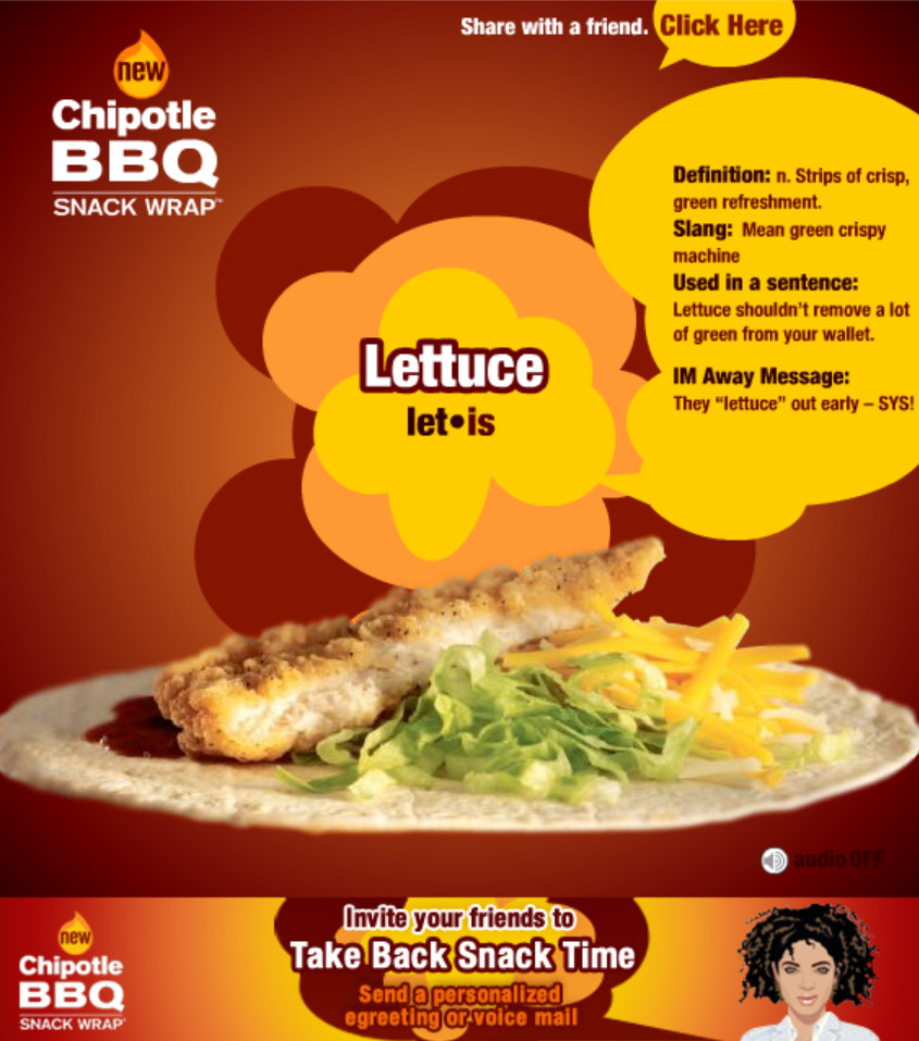 McDonald's Speak Snack Flash Promo Chipotle BBQ Snack Wrap (2007