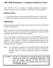 MFJ-956 Manual : Free Download, Borrow, and Streaming : Internet Archive