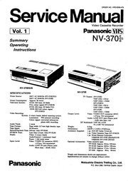 Manual: NV370 SM PANASONIC : Free Download, Borrow, and Streaming