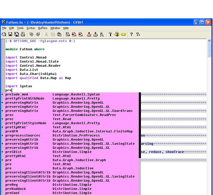 Vim as a Haskell IDE, first steps