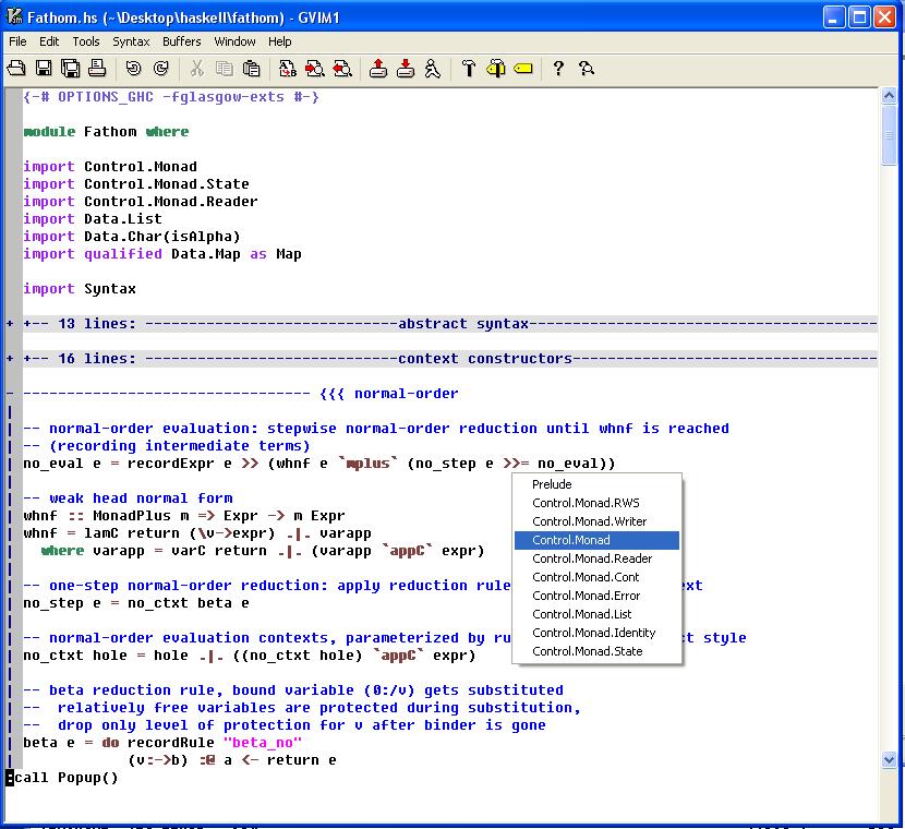 Vim as a Haskell IDE, first steps