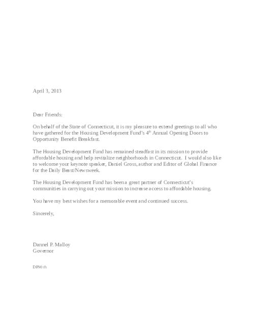 Letter Housing Development Fund, Opening Doors to