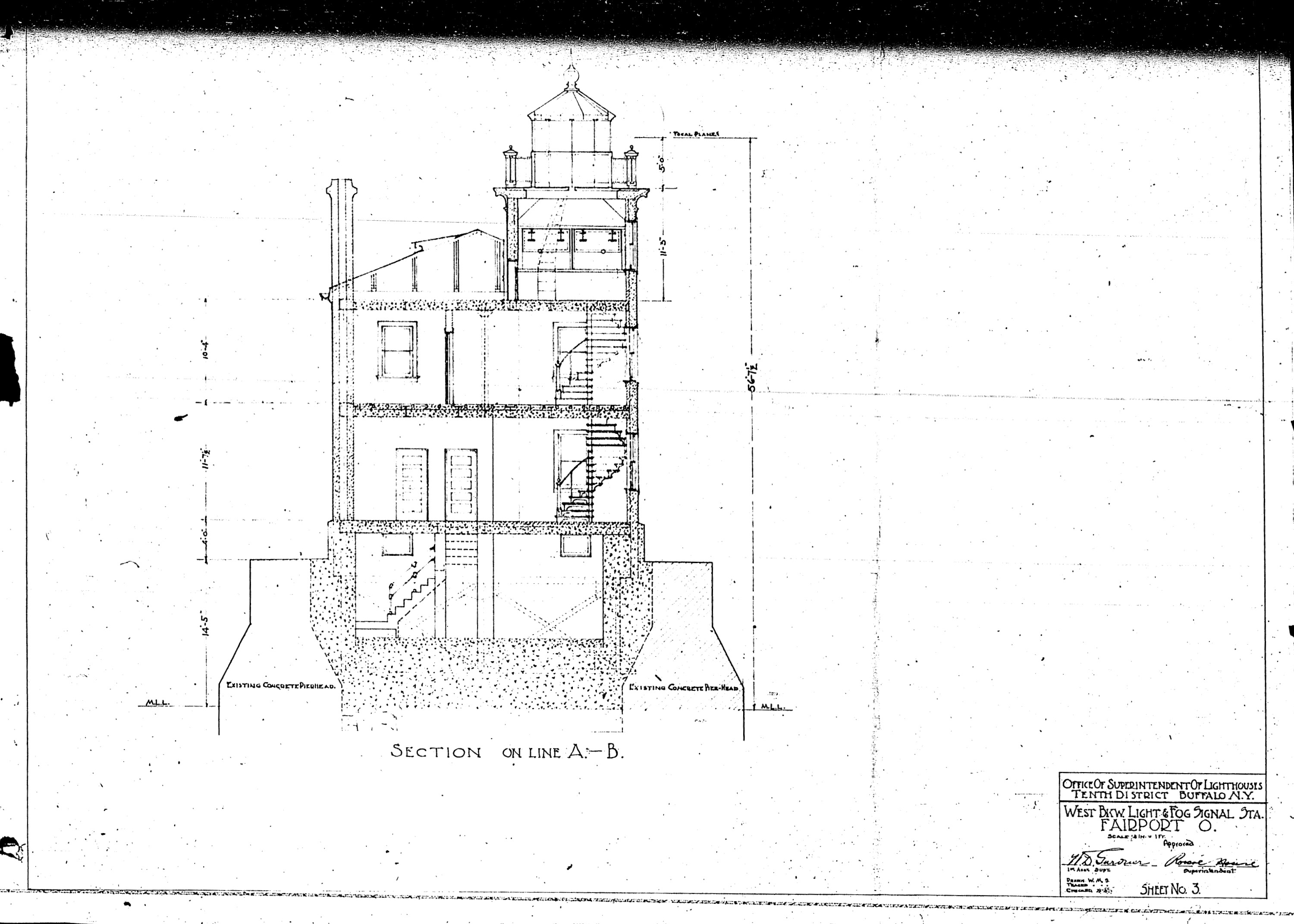 Fairport Harbor West Breakwater Sheet 3 USLHS Digital Archive