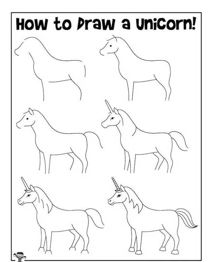 How to draw a unicorn easy tutorials + pictures
