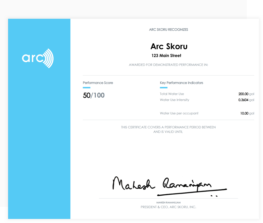 Arc Performance Certificates Arc Skoru