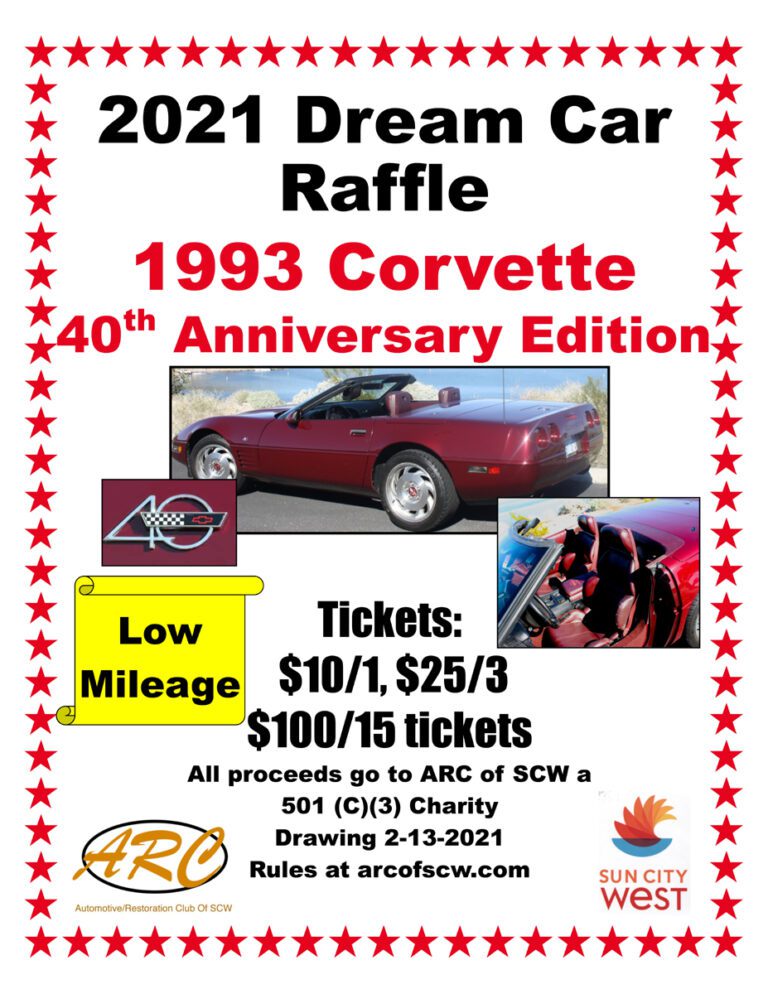 2021 Dream Car Raffle Automotive/Restoration Club of SCW