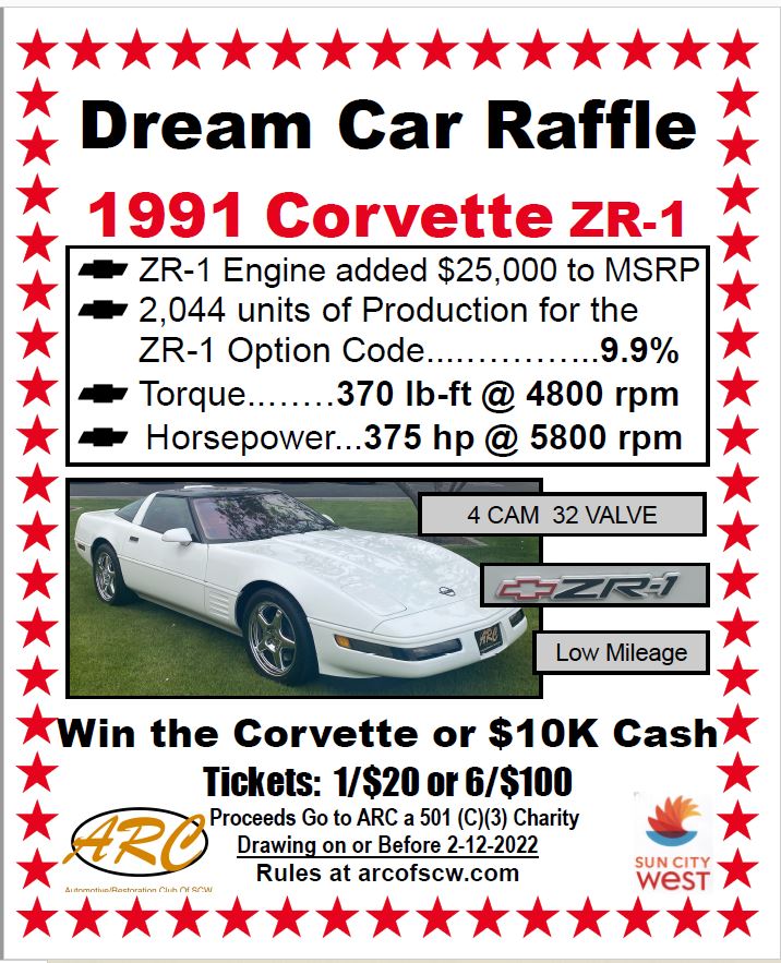 2022 Dream Car Raffle Automotive/Restoration Club of SCW