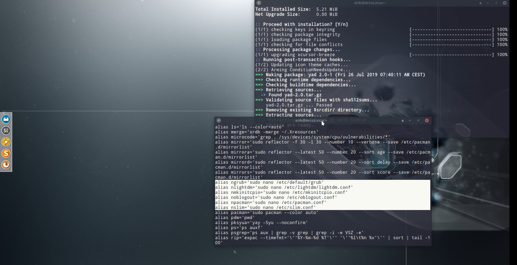 Open crucial files with aliases in .bashrc updating your bashrc to