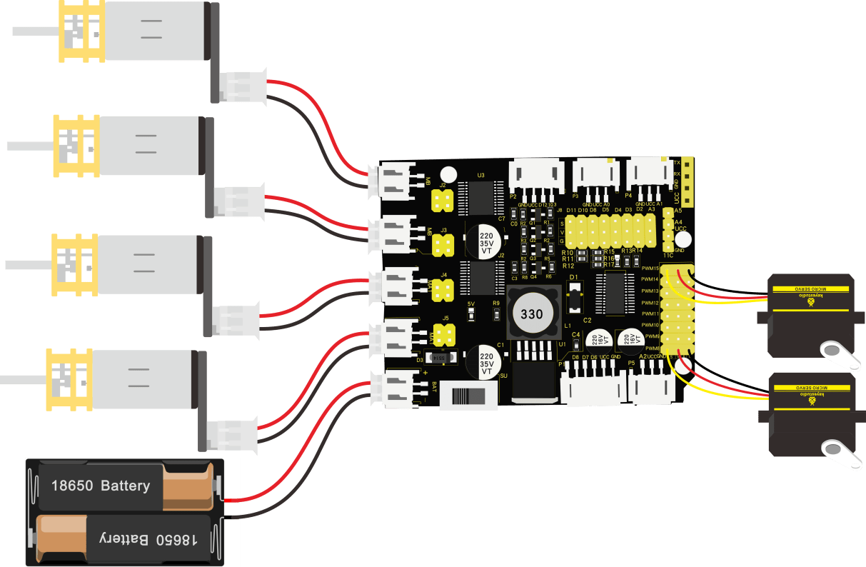 KS0489 Keyestudio 4wd tb6612 Motor Driver Shield — Shield for Arduino