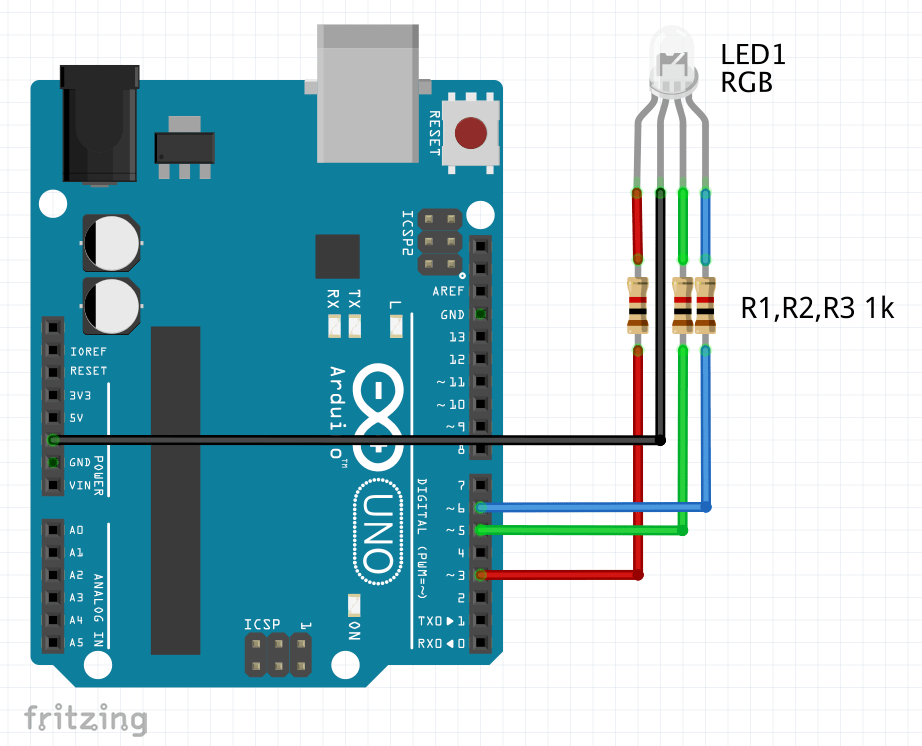 Kolorowa dioda RGB Arduino dla strasznych lamerów