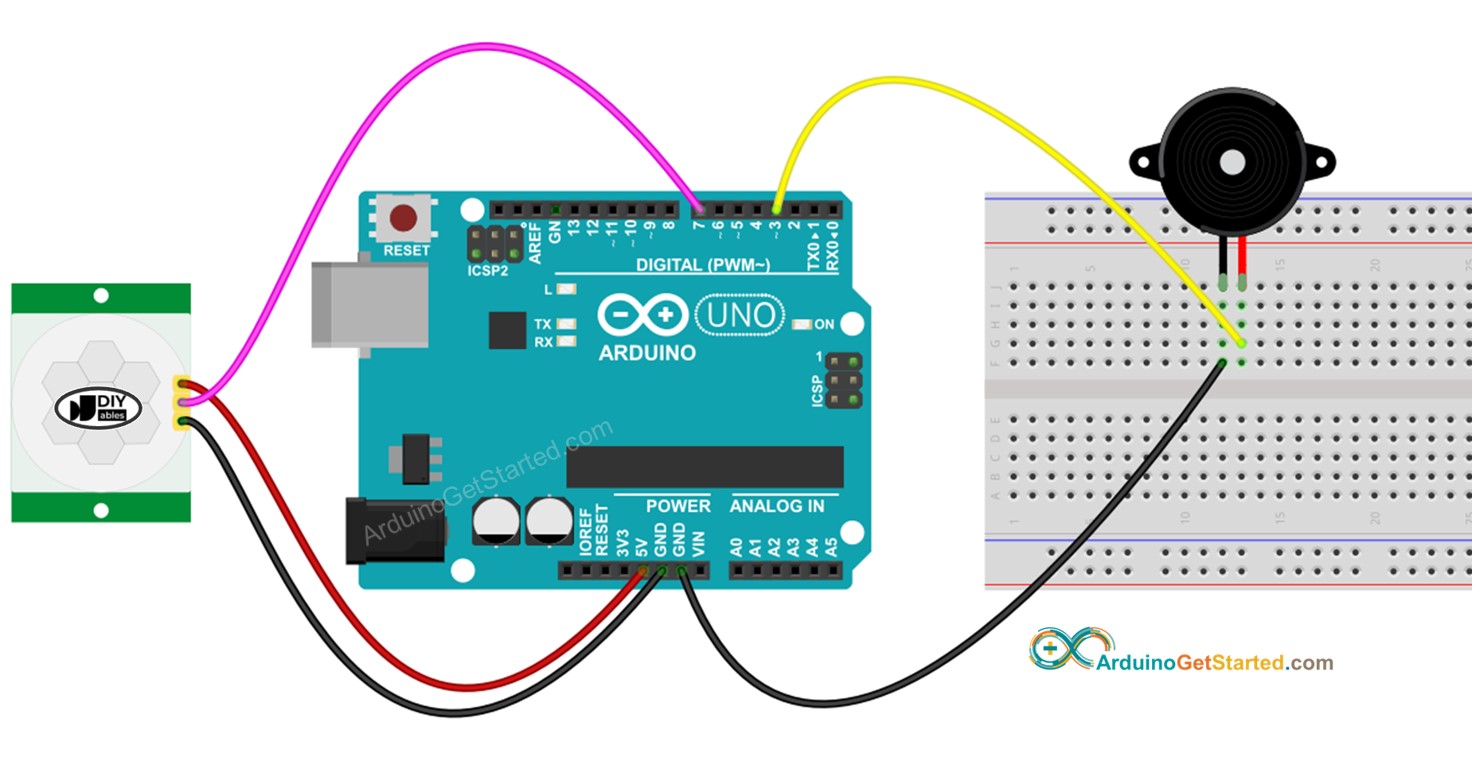 Arduino Motion Sensor Piezo Buzzer Arduino Tutorial