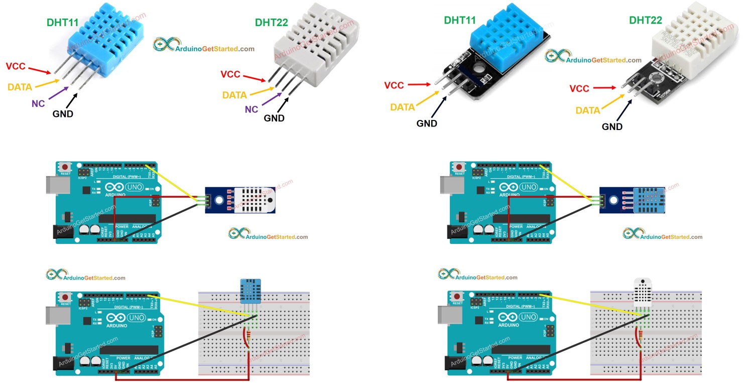 Circuit Diagram Of Temperature And Humidity Sensor