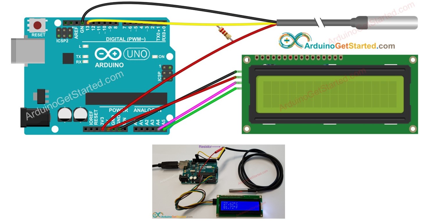 Arduino Temperature Sensor LCD Arduino Tutorial