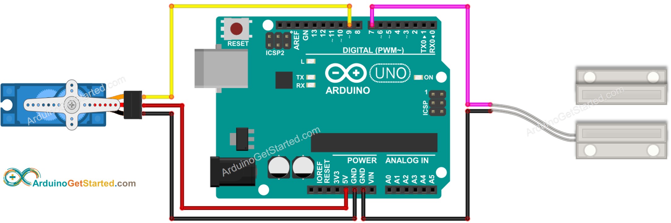 Arduino Door Sensor Servo Motor Arduino Tutorial