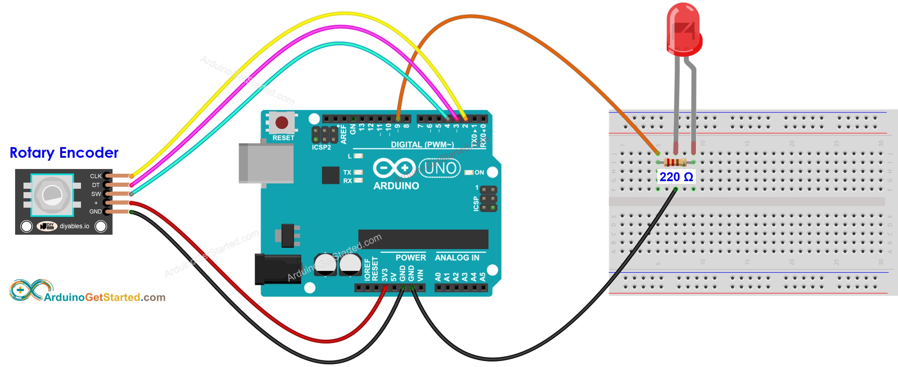 Arduino Rotary Encoder LED Arduino Tutorial