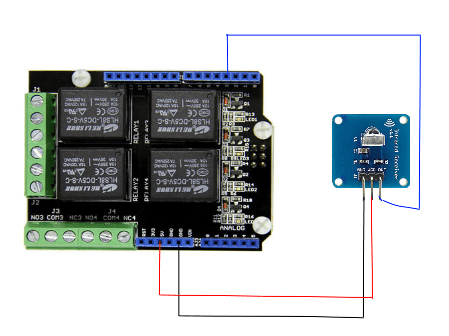 Arduino relay shield controlled by remote control example Arduino Learning