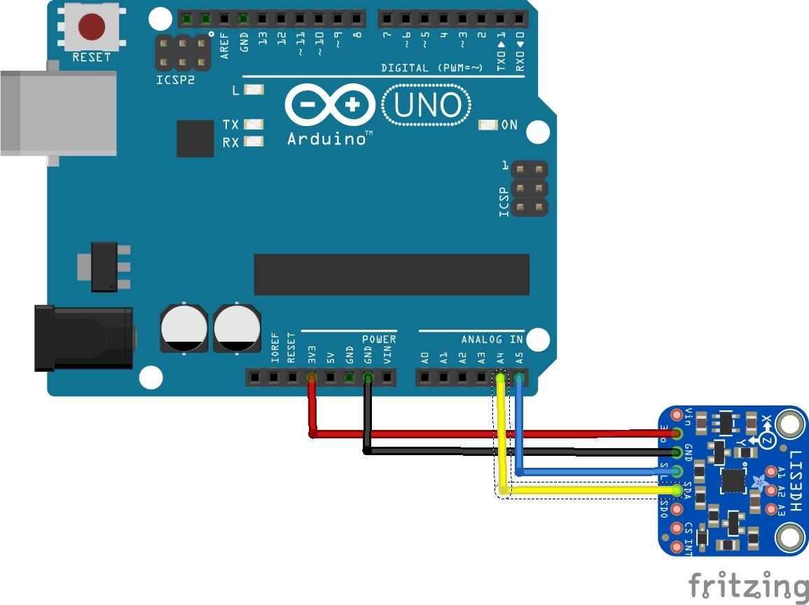 LIS3DSH accelerometer sensor and Arduino example Arduino Learning