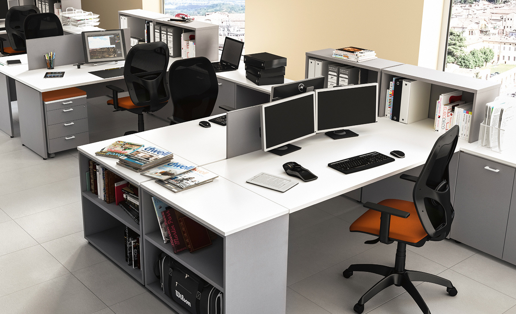 Oxi Scrivania Operativa Modulare Contact Ufficio Roma