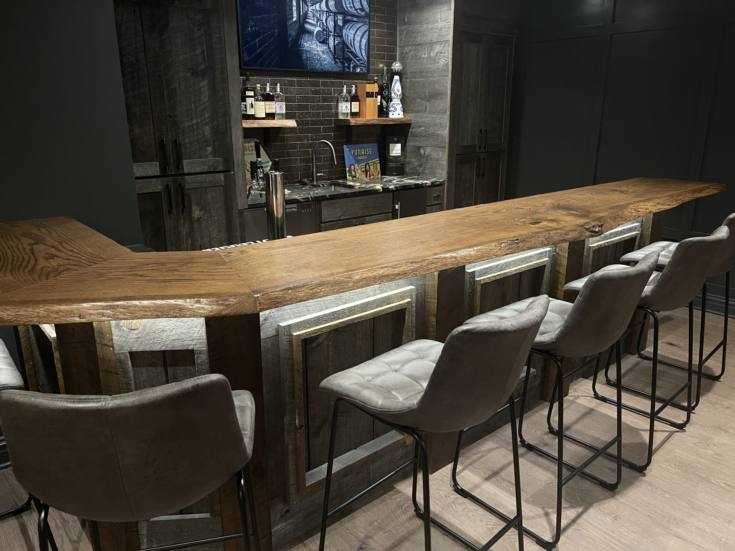 Basement Bar Installation Complete! American Reclaimed