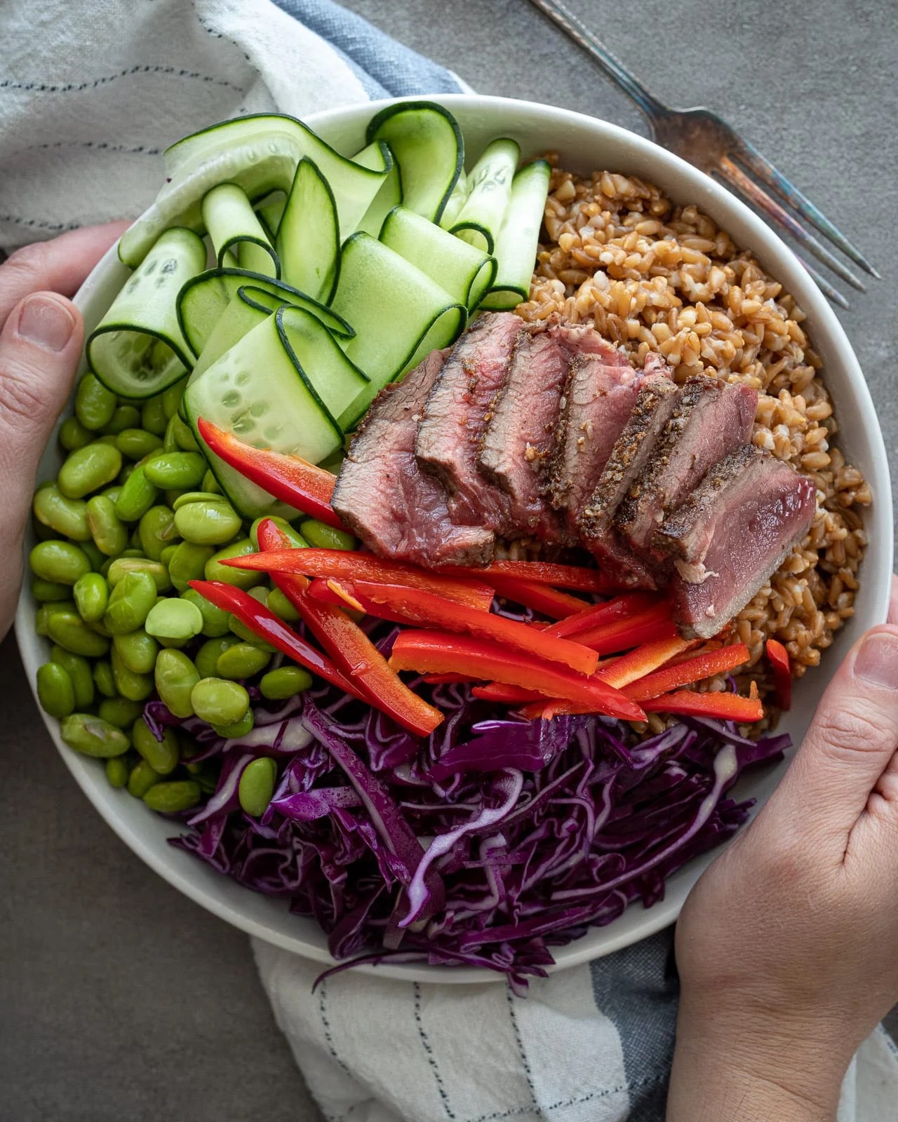 Simple Whole Grain Steak Bowl Perfect For Meal Prep