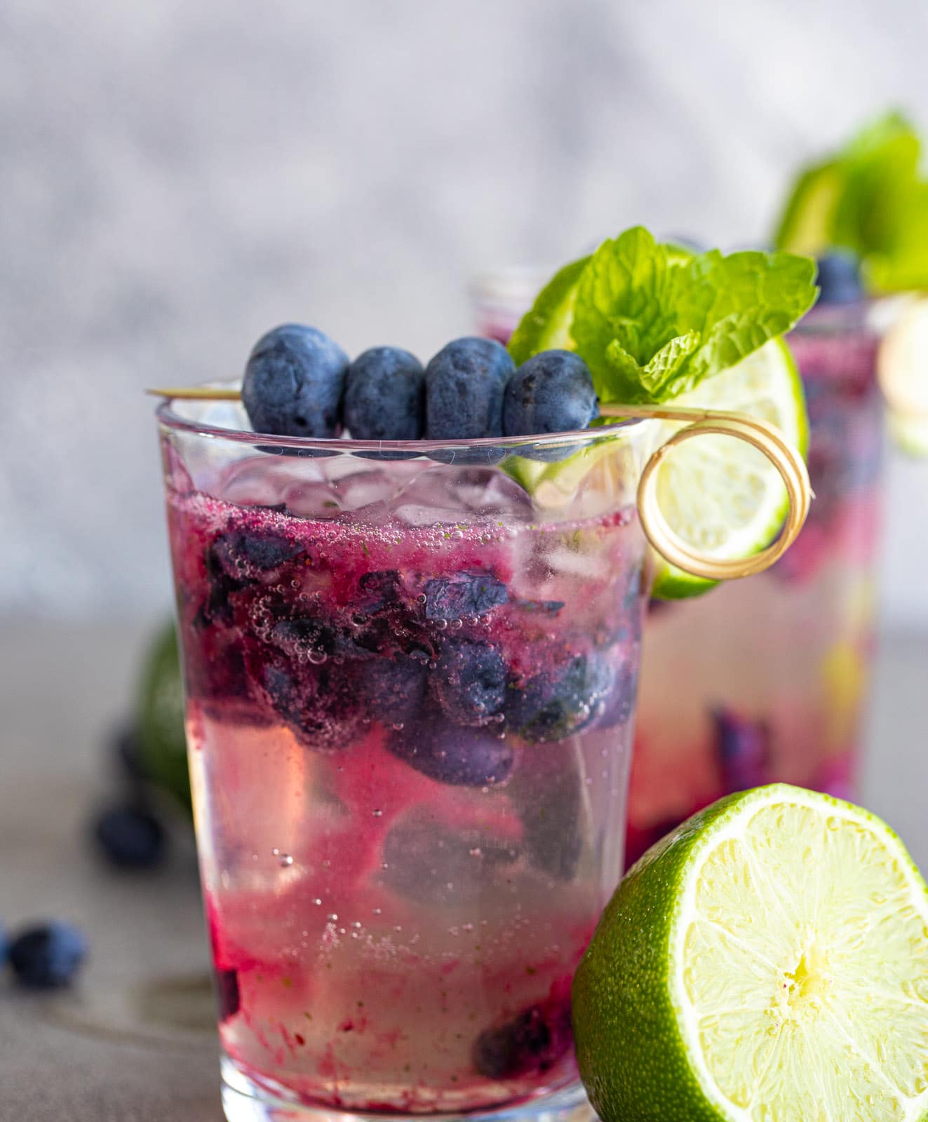 NonAlcoholic Blueberry Mojito Simple Fresh Mocktail