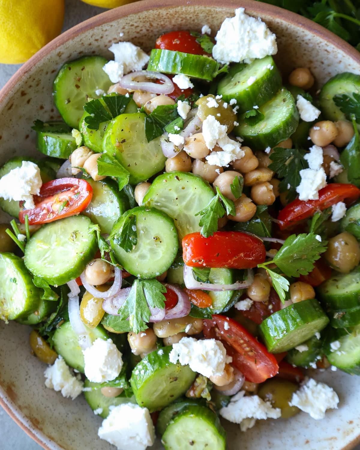 Crunchy Mediterranean Cucumber Salad Recipe A Red Spatula