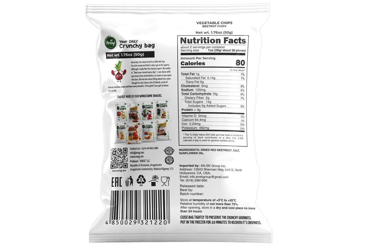 Beetroot chips Aregi