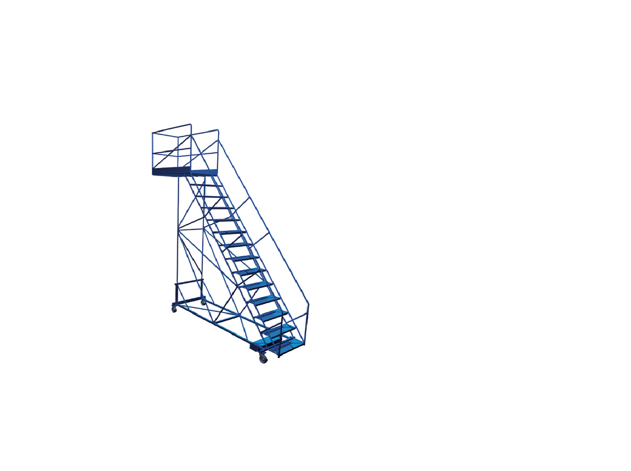 Cantilever Mobile Ladder Stand, 38" overhang, 10 steps AREIC Inc. New