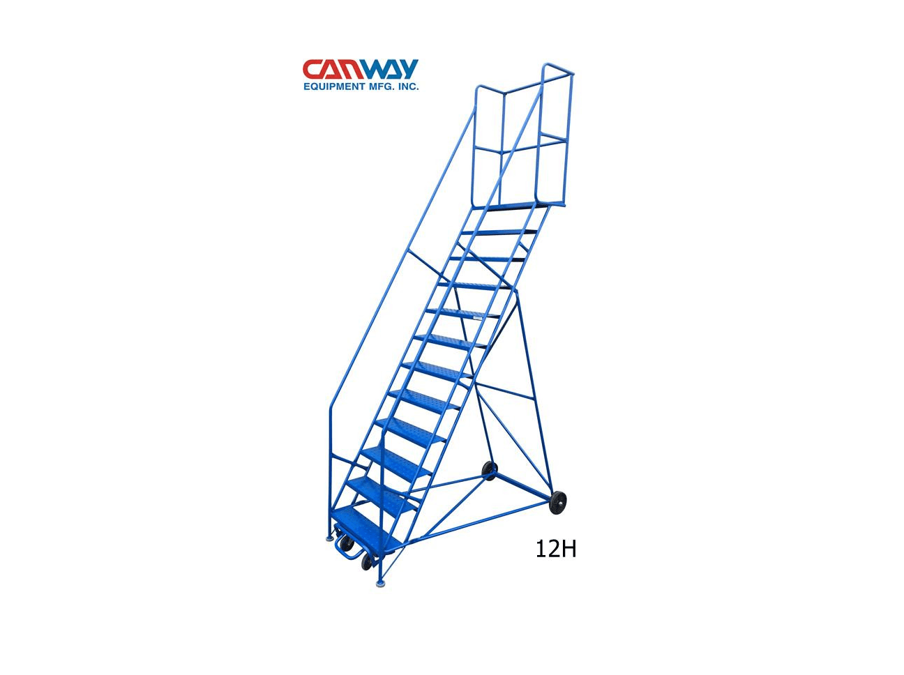 Aluminum Mobile Ladder Stand 13 Steps AREIC Inc.