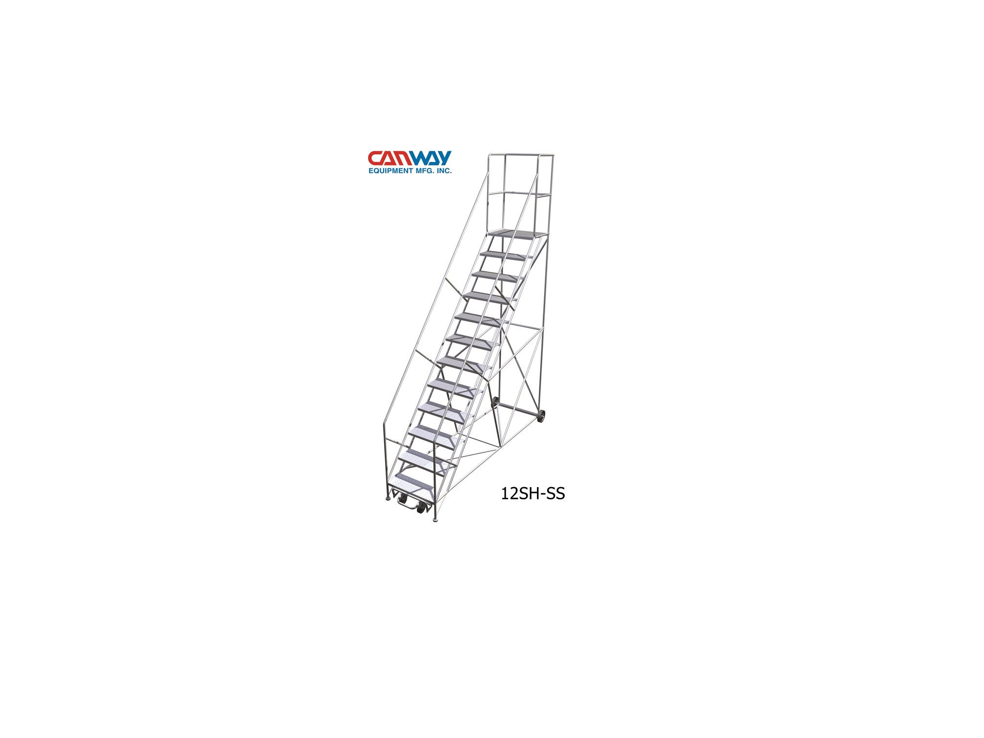 Stainless Steel Mobile Ladder Stand 11 Steps AREIC Inc.