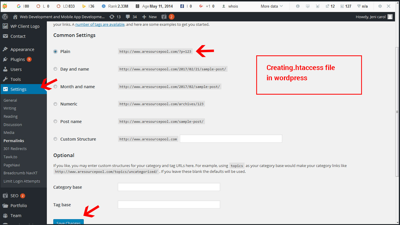 How to create .htaccess file in Wordpress AResourcepool