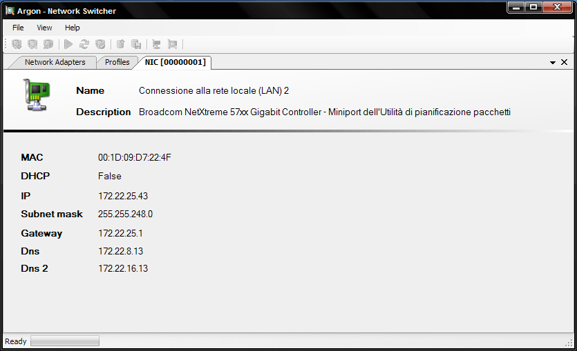 Argon Network switcher
