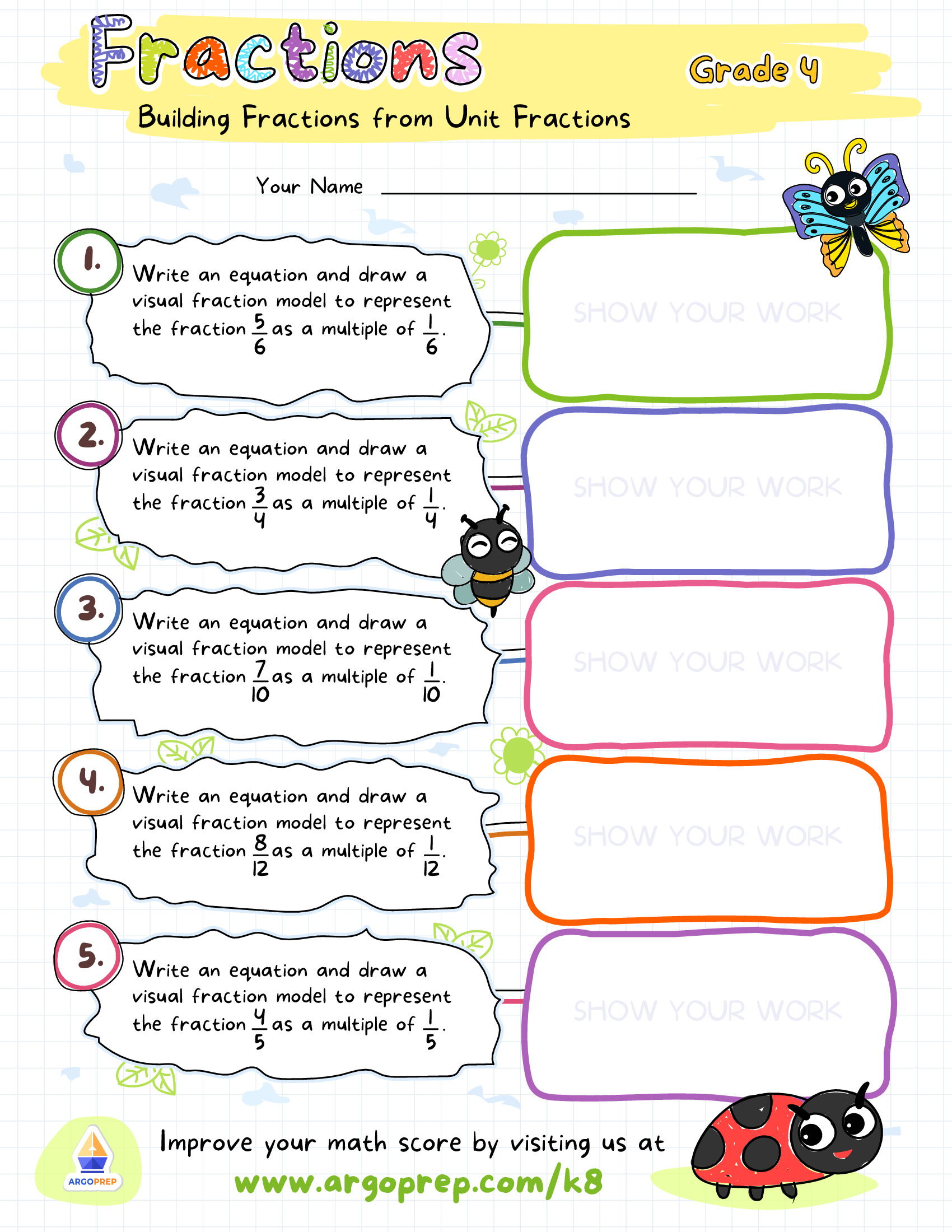 Multiplying Fractions Worksheet - ArgoPrep