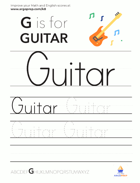 Trace the word “Guitar” ArgoPrep