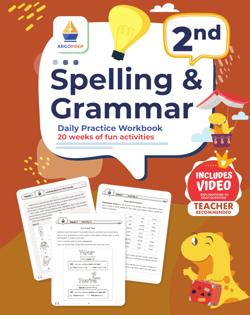 2nd Grade Spelling and Grammar Daily Practice Workbook ArgoPrep